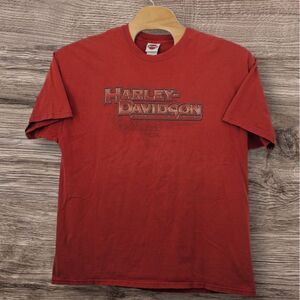 Harley Davidson Shirt Size 2XL Mens Red Milwaukee WI House Motorcycles Biker USA